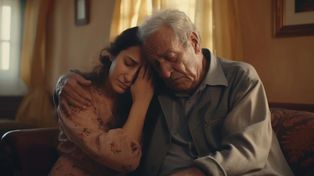 Couple comforting each other